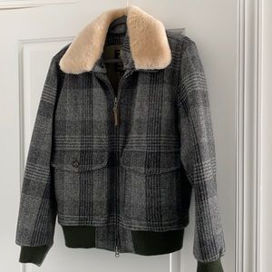 Harris Tweed Faux Fur Collar Tweed Bomber by Todd Snyder x Golden Bear